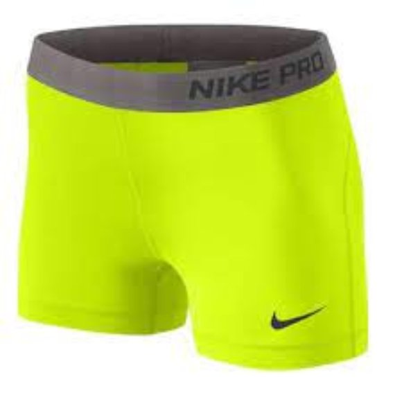 Nike | Shorts | Nike Pro Compression Shorts Neon Yellow | Poshmark